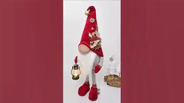 Making handmade fabric gnome.  Scandinavian fabric gnome. Texile Nordic gnomes. Christmas  gnome
