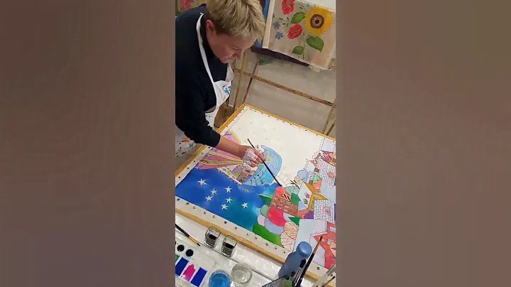 Волшебный мир на шелковом платке #батик #silkpainting #росписьшелка #холодныйбатик #платокбатик