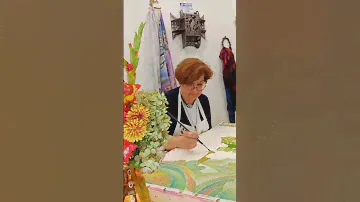 Расписываю платок из шелка "Изумрудный сентябрь" #батик #росписьшелка #silkpainting #платокбатик
