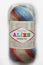 ALIZE BAMBOO FINE BATIK (Бамбу файн батик) 3257 Фисташковый, Терракотовый, Бирюзовый, Белый