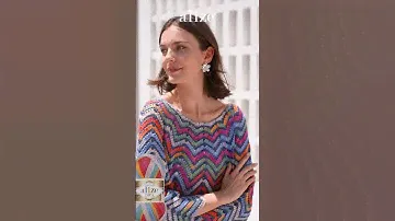 Alize Diva Batik ile Zikzak Desenli Bluz