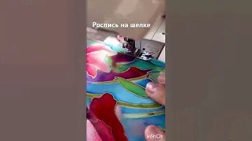 Роспись на натуральном шелке ! Палантин ручной работы !